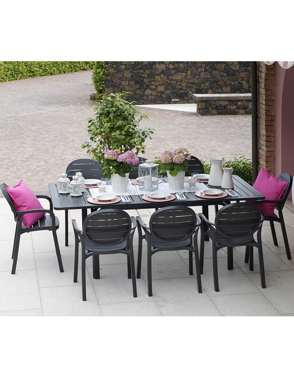 Table de jardin extensible en polypropylène et aluminium - Alloro